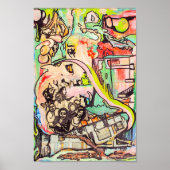 Tableau Abstrait coloré Poster d'Art Archival (Devant)