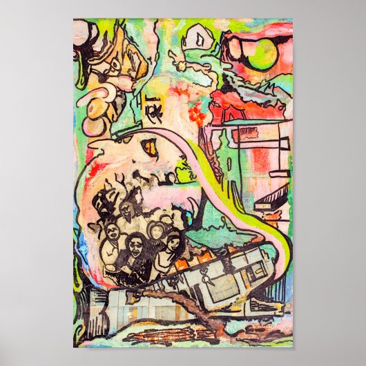 Tableau Abstrait coloré Poster d'Art Archival (Devant)