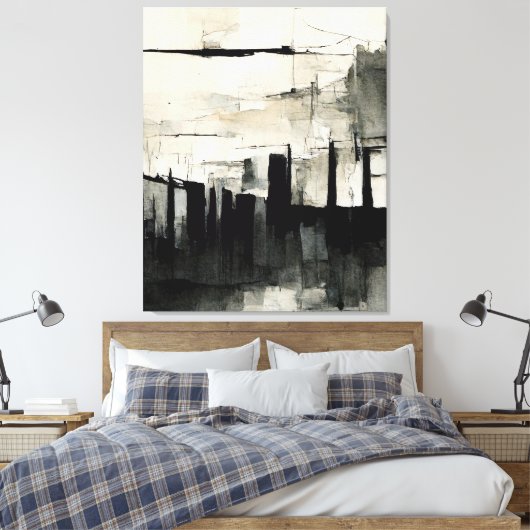 Tableau Abstrait "Dark Streambed". Impression Canv (Insitu(Chambre))