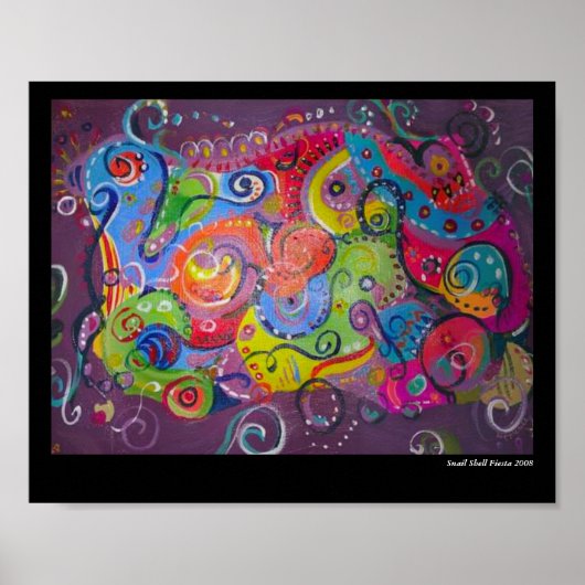 Tableau Abstrait d'aubergine et de tourbillon de c (Devant)