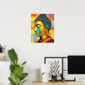 Tableau Abstrait de Bouddha numérique contemporain (Bureau à domicile)