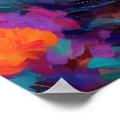 Tableau Abstrait de cactus colorés du désert (Coin)