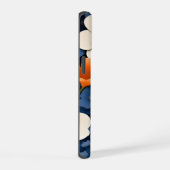 Tableau Abstrait de fleurs orange et bleues. (Côté droit)
