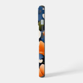 Tableau Abstrait de fleurs orange et bleues. (Côté gauche)