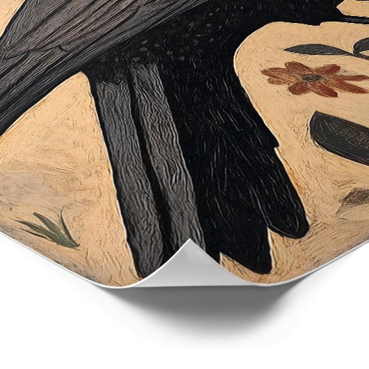 Tableau Abstrait d'oiseaux de corneille (Coin)