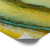 Tableau abstrait jaune, blanc et bleu (Coin)