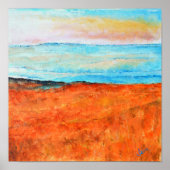 Tableau Abstrait Orange Blue Beach (Devant)