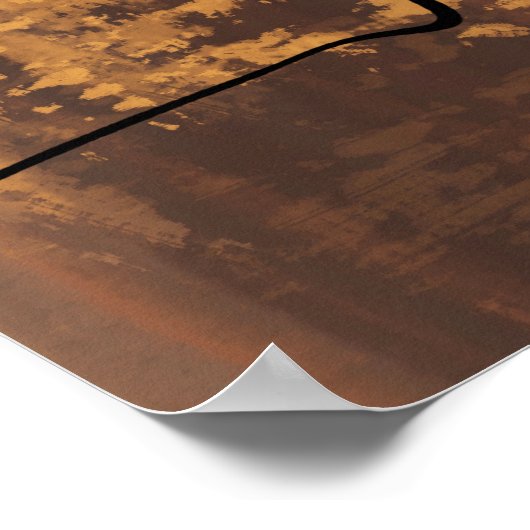 Tableau abstrait original imprimé brun foncé (Coin)