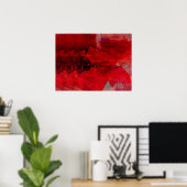 Tableau Abstrait rouge moderne Art contemporain Po (Bureau à domicile)