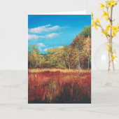 Tableau acrylique de la piste automnale | Cartes d (Fleur jaune)