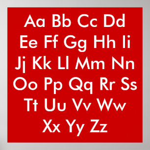 Tableau alphabet rouge et blanc