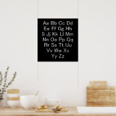 Tableau alphabétique argent et noir (Cuisine)