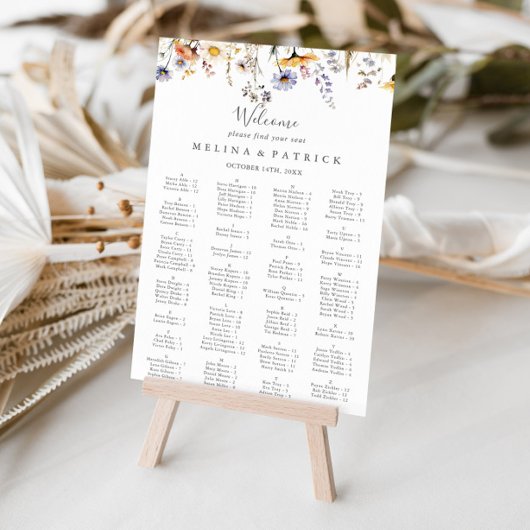 Tableau alphabétique du Fleur sauvage d'automne