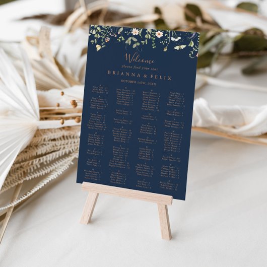 Tableau alphabétique Fleur sauvage du jardin d'aut