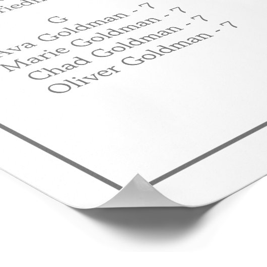 Tableau alphabétique minimaliste Argent (Coin)