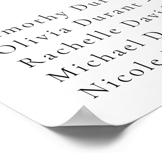 Tableau alphabétique minimaliste Mariage (Coin)