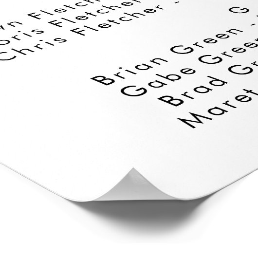 Tableau alphabétique minimaliste moderne (Coin)