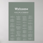 Tableau alphabétique minimaliste vert (Devant)