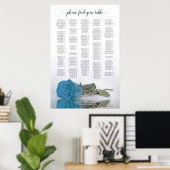 Tableau alphabétique Rose bleu turquoise (Bureau à domicile)