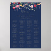 Tableau alphabétique simple Fleur sauvage bleu (Devant)