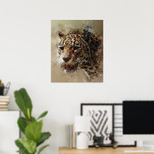tableau aquarelle esthétique panthère cheetah visa (Bureau à domicile)