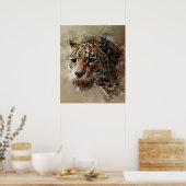tableau aquarelle esthétique panthère cheetah visa (Cuisine)