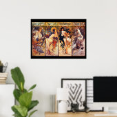 Tableau Art nouveau époustouflant d'Alphonse Mucha (Bureau à domicile)