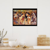 Tableau Art nouveau époustouflant d'Alphonse Mucha (Cuisine)