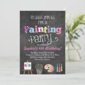 Tableau Art Party Chalkboard Style Invitation (Debout devant)