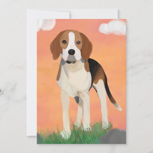 Tableau beagle - Carte d'anniversaire (Devant)