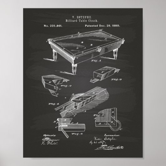 Tableau billard 1880 Tableau de bord de l'art des  (Devant)