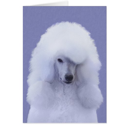 Tableau blanc standard de caniche - Art original d (Devant)
