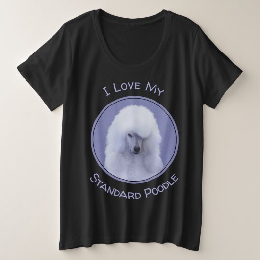 Tableau blanc standard de caniche - Art original d (Design devant)