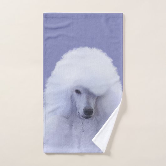 Tableau blanc standard de caniche - Art original d (Serviette à main)