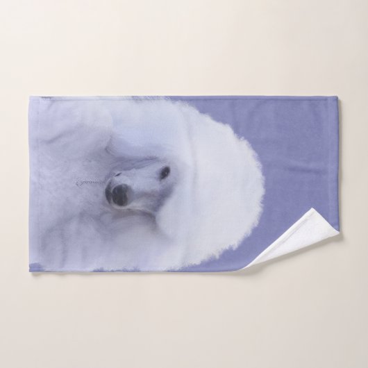 Tableau blanc standard de caniche - Art original d (Serviette à main)