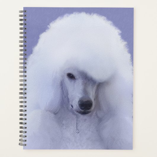Tableau blanc standard de caniche - Art original d (Devant)