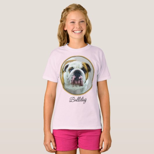 Tableau Bulldog - Joli T-shirt d'art de chien orig (Devant entier)