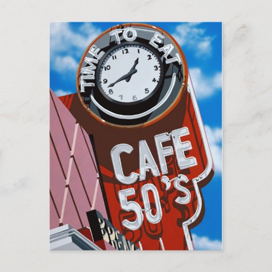 Tableau Café Années 50 Rétro Diner Cartes Postale (Devant)