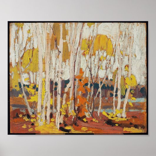 Tableau canadien vintage Tom Thomson Birch d'autom (Devant)