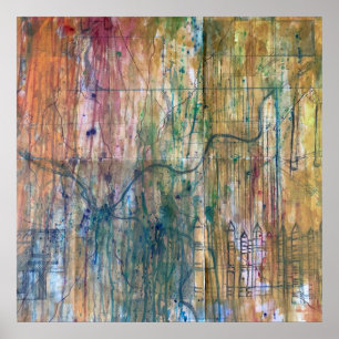 Tableau Carte Abstraite de Pittsburgh