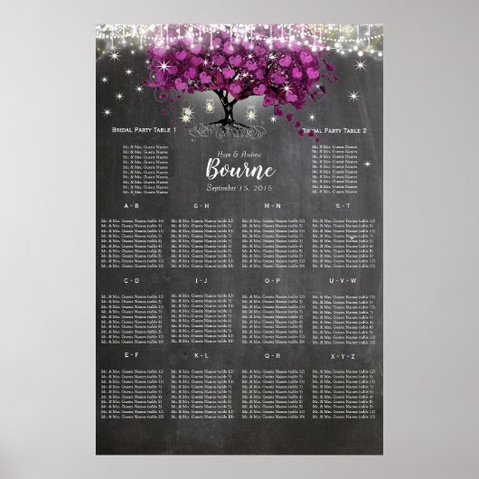 Tableau Chalet Sangria Vin Purple Seat Chart (Devant)