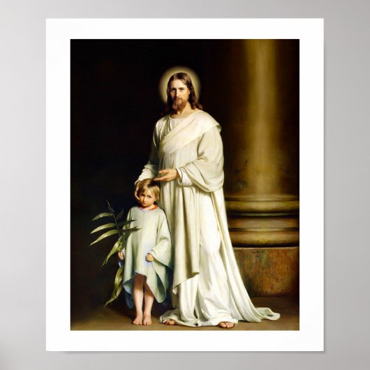 Tableau "Christ et Enfant" de Carl Bloch. Poster (Devant)