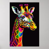 Tableau coloré Abstrait d'une girafe 2:3 Poster (Devant)