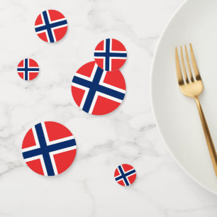 Tableau confetti avec drapeau de la Norvège
