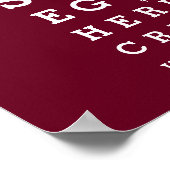 Tableau d'acuité visuelle Rouge Bourgogne Message  (Coin)