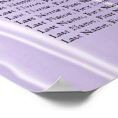 Tableau d'affectation de sièges en soie violette a (Coin)