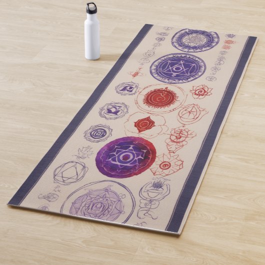 Tableau d'alignement des chakras Tapis de yoga – M (En situation)