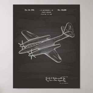 Tableau d'art de brevet de l'avion 1942 de
