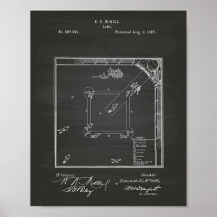 Tableau d'art de brevet du jeu de baseball 1887