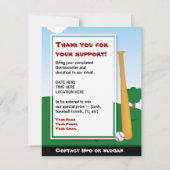 Tableau de baseball Bat et invitation (Dos)